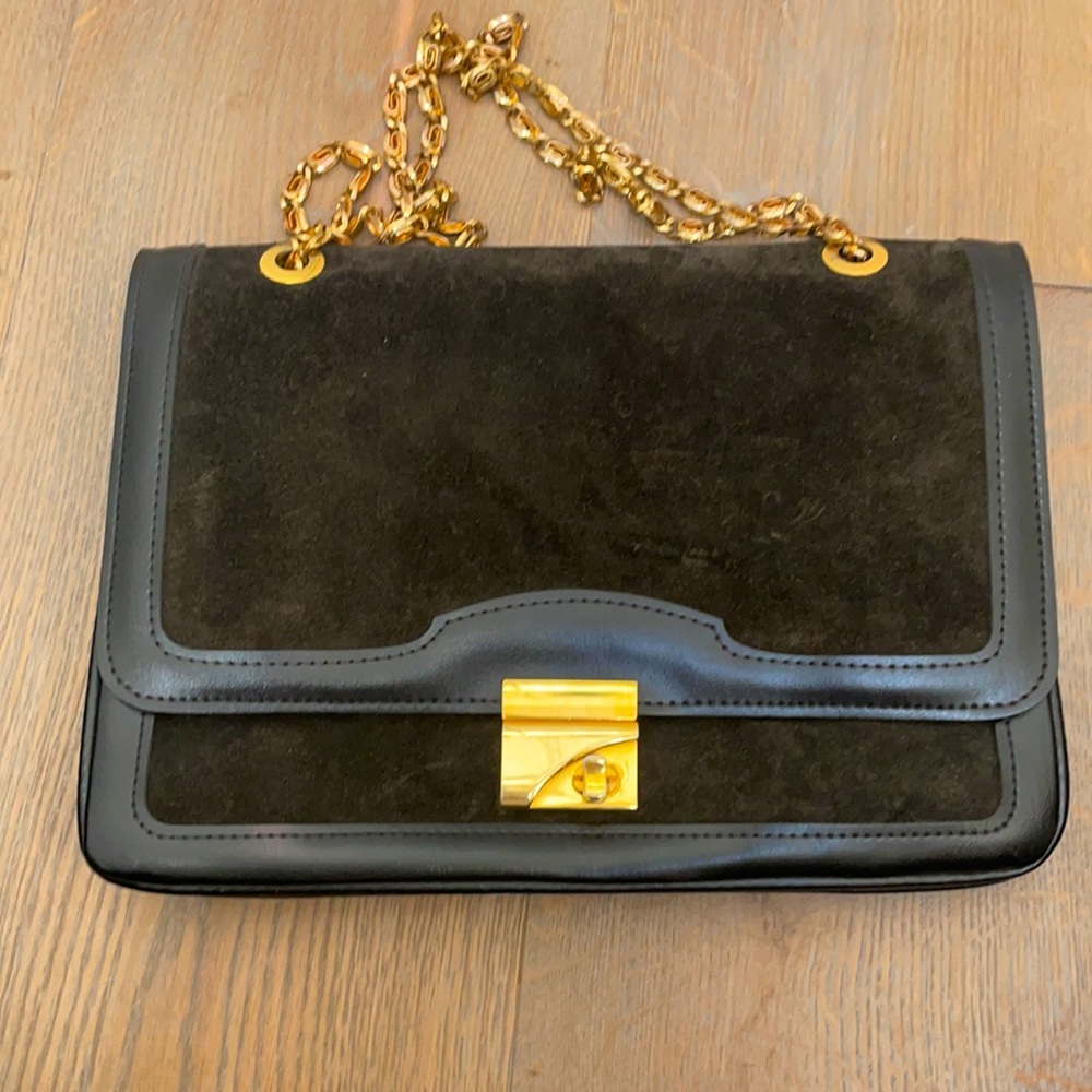 Black leather handbag- made in Spain